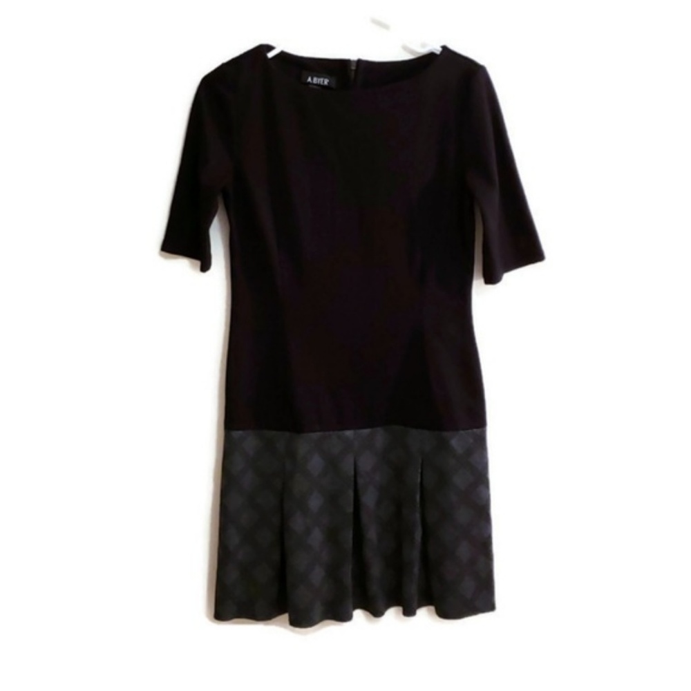A. Byer womens dress size medium black gray mini